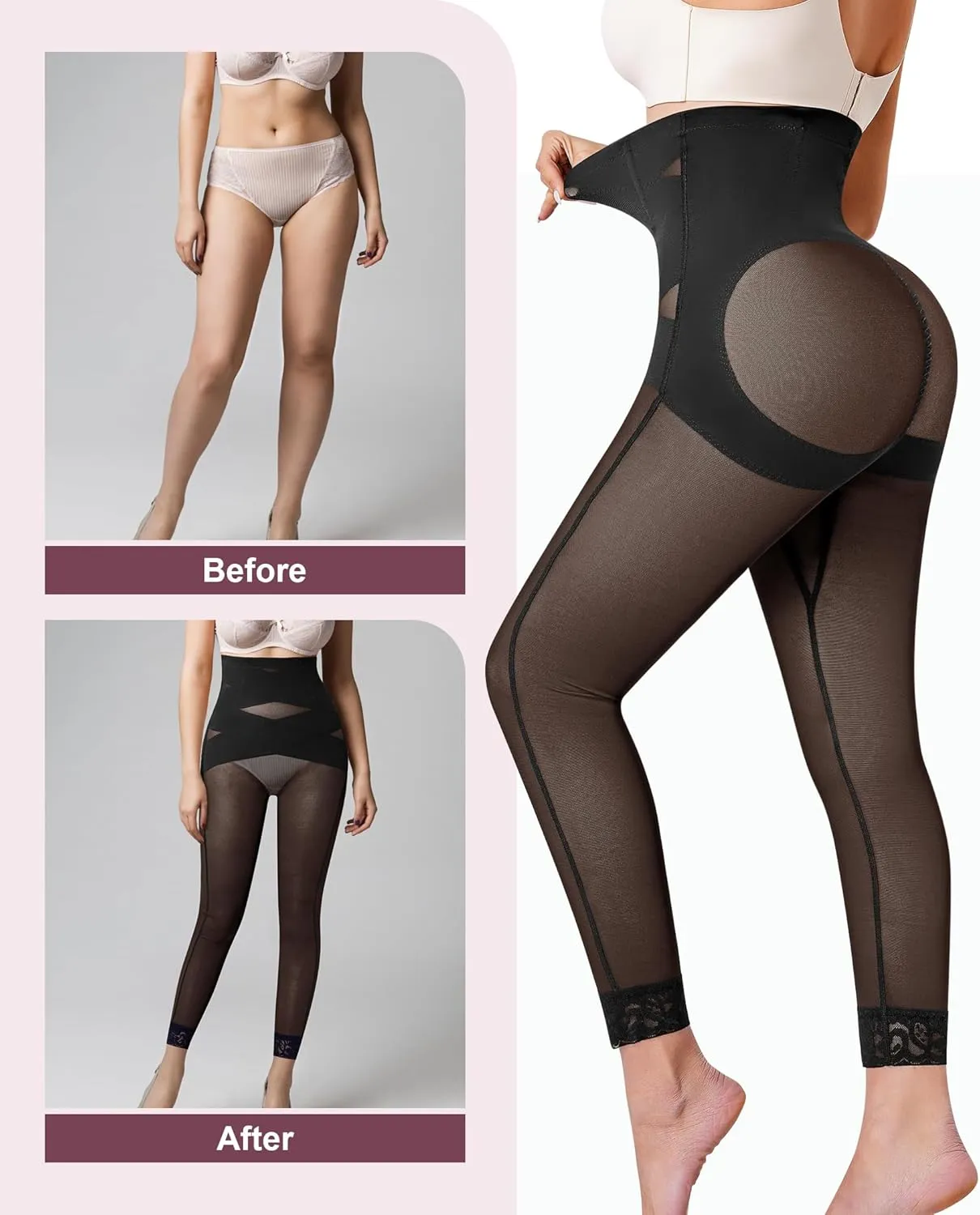 RDSIANE Shapewear Tummy Control Leggings Seamless Butt Lifting Shapewear Girdles For Women Body Shaper Thigh Shapewear