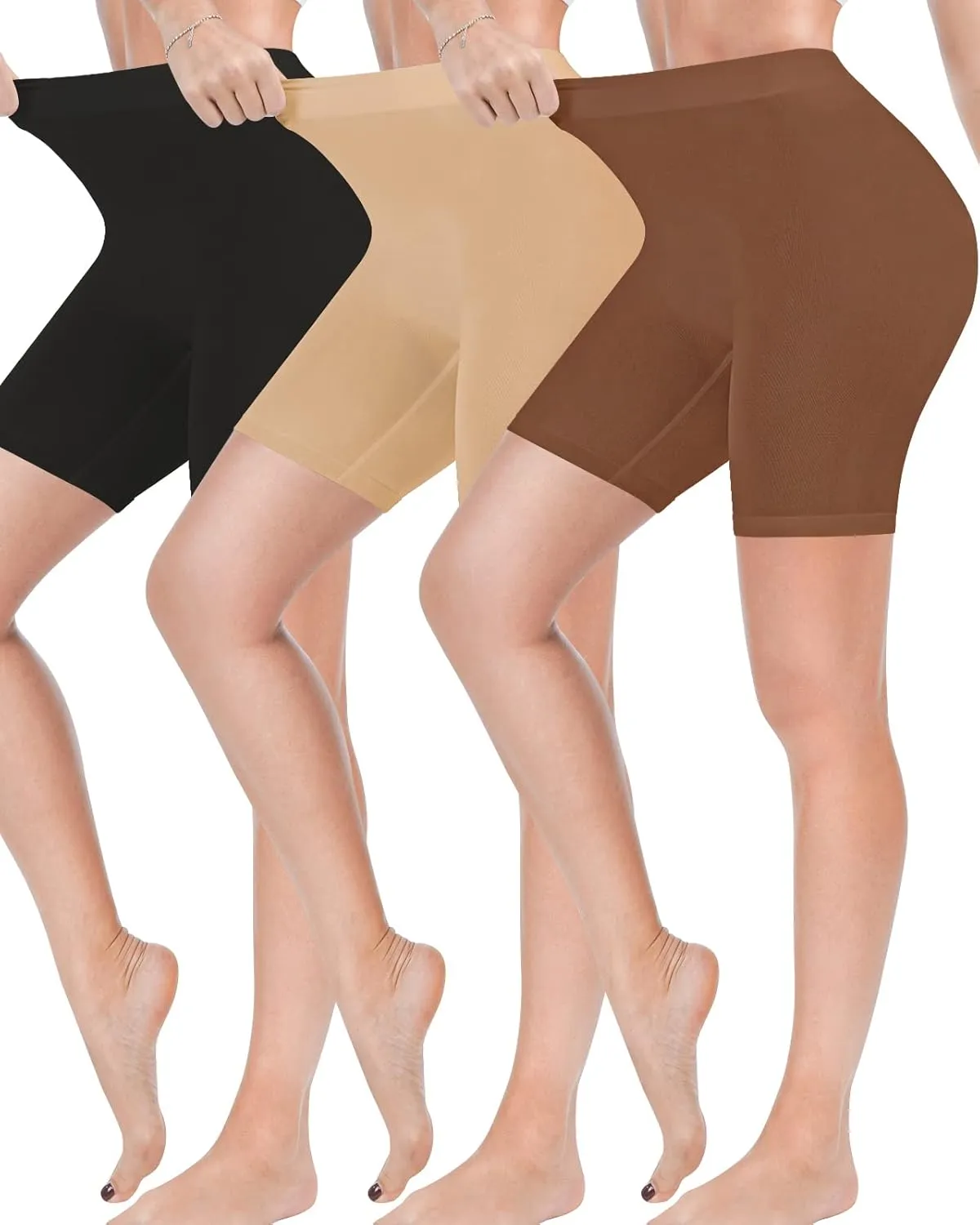 Reamphy 3 Pack Slip Shorts for Women Under Dress,Comfortable Smooth Yoga Shorts,Workout Biker Shorts