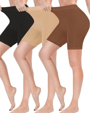 Reamphy 3 Pack Slip Shorts for Women Under Dress,Comfortable Smooth Yoga Shorts,Workout Biker Shorts