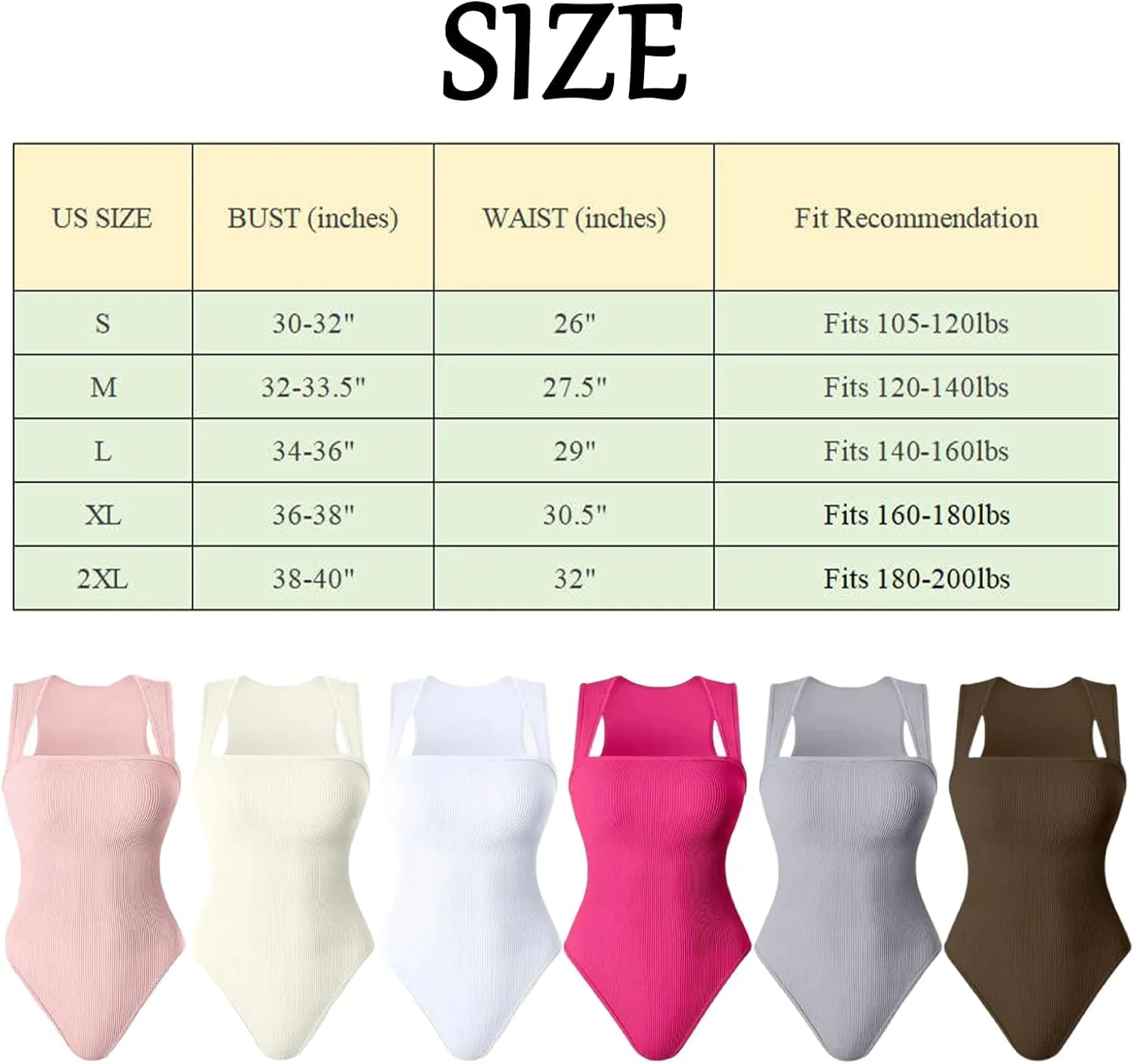 Roarrave Sleeveless Tummy Control Bodysuit, Sexy Square Neck Tank Top Butt Lifting Bodysuit for Women
