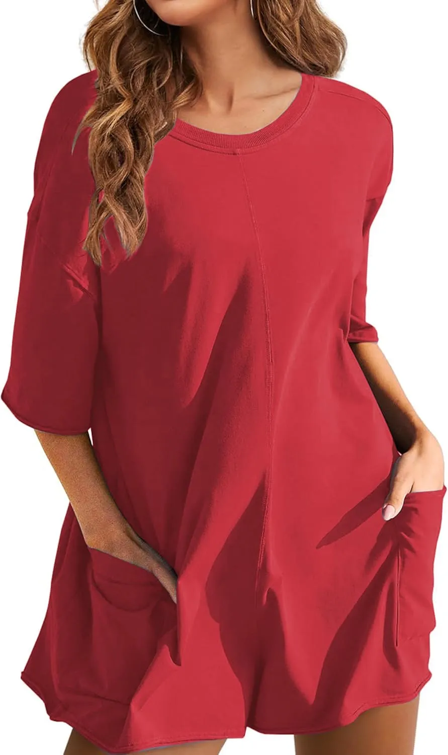 Rompers for Women Hot Shot Tee Romper Casual Short Sleeve Oversized Athletic Workout Reversible Jumpsuit with Pocket