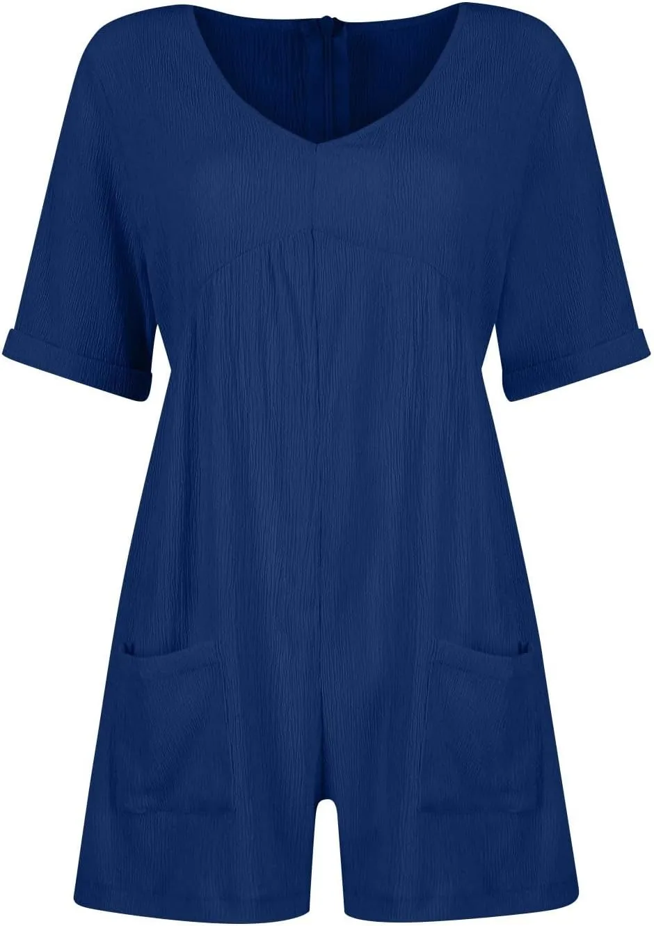 Rompers for Women Summer Dressy Short Overalls V Neck Short Sleeve One Piece Jumpsuits Loose Casual Vacation Outfits