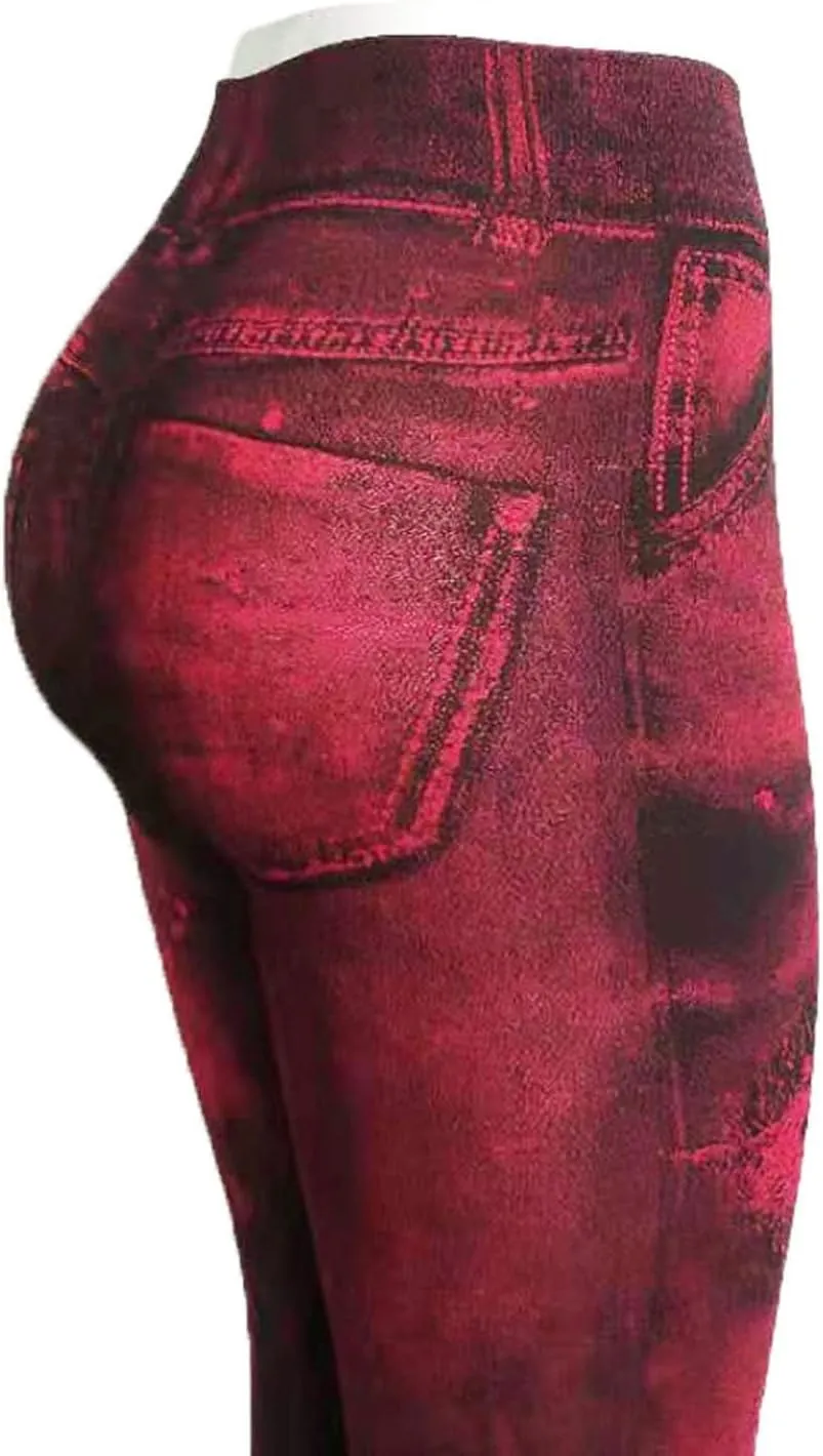 Ruziyoog Womens High Waist Printed Leggings Stretchy Slim Fit Pants Tummy Control Workout Leggings for Yoga Gym and Workout