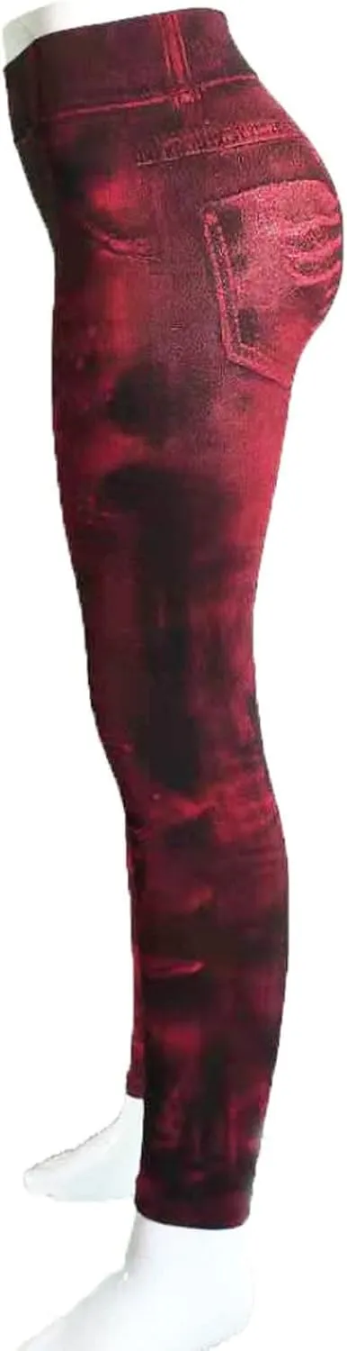 Ruziyoog Womens High Waist Printed Leggings Stretchy Slim Fit Pants Tummy Control Workout Leggings for Yoga Gym and Workout