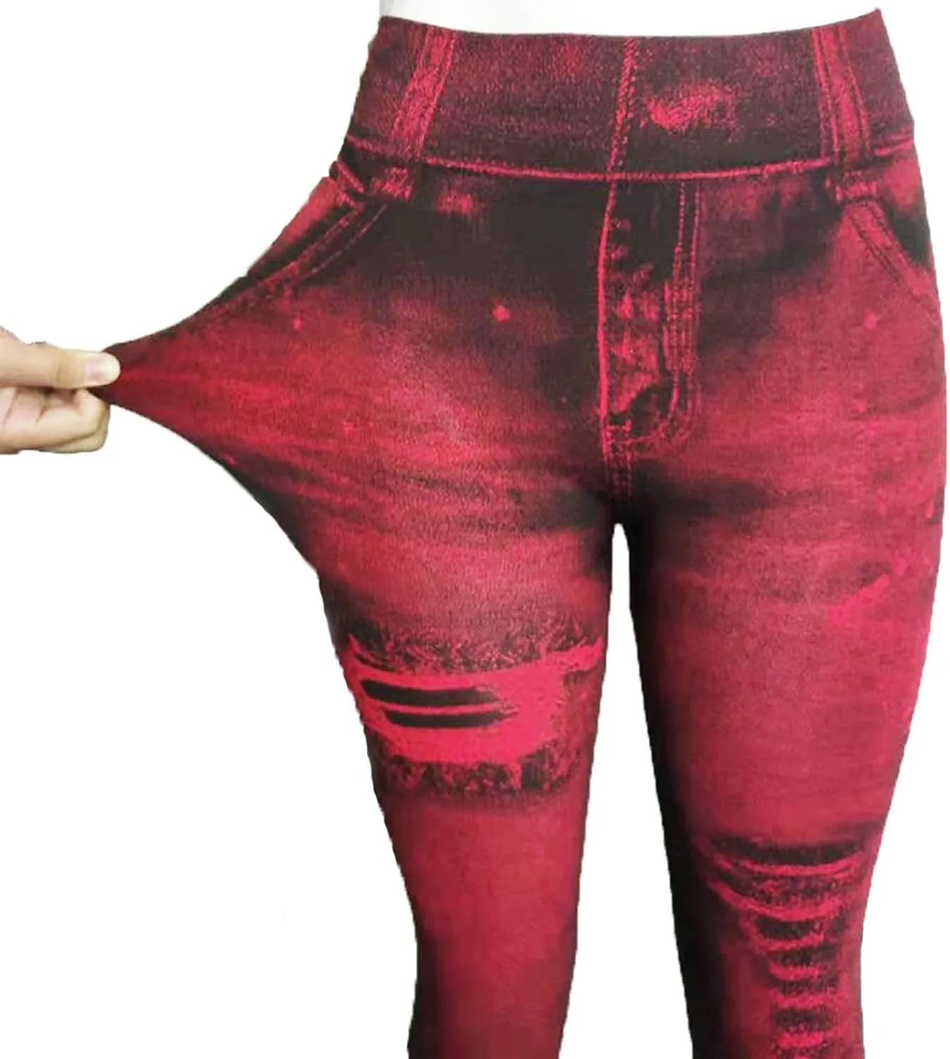 Ruziyoog Womens High Waist Printed Leggings Stretchy Slim Fit Pants Tummy Control Workout Leggings for Yoga Gym and Workout