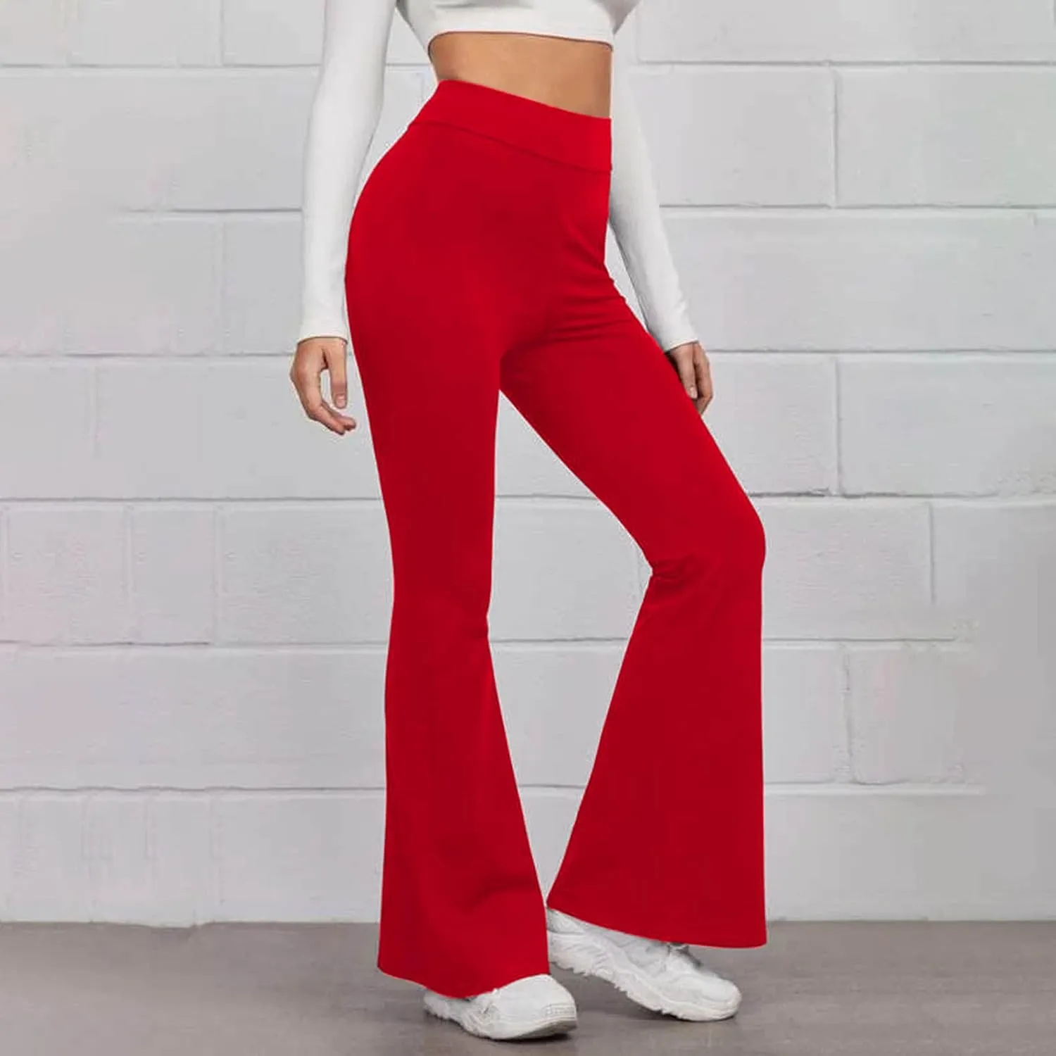sdbrld Yoga Pants With Pockets For Women High Waist Flare Leggings Workout Crossover Bell Bottom Lounge Leggings for Women
