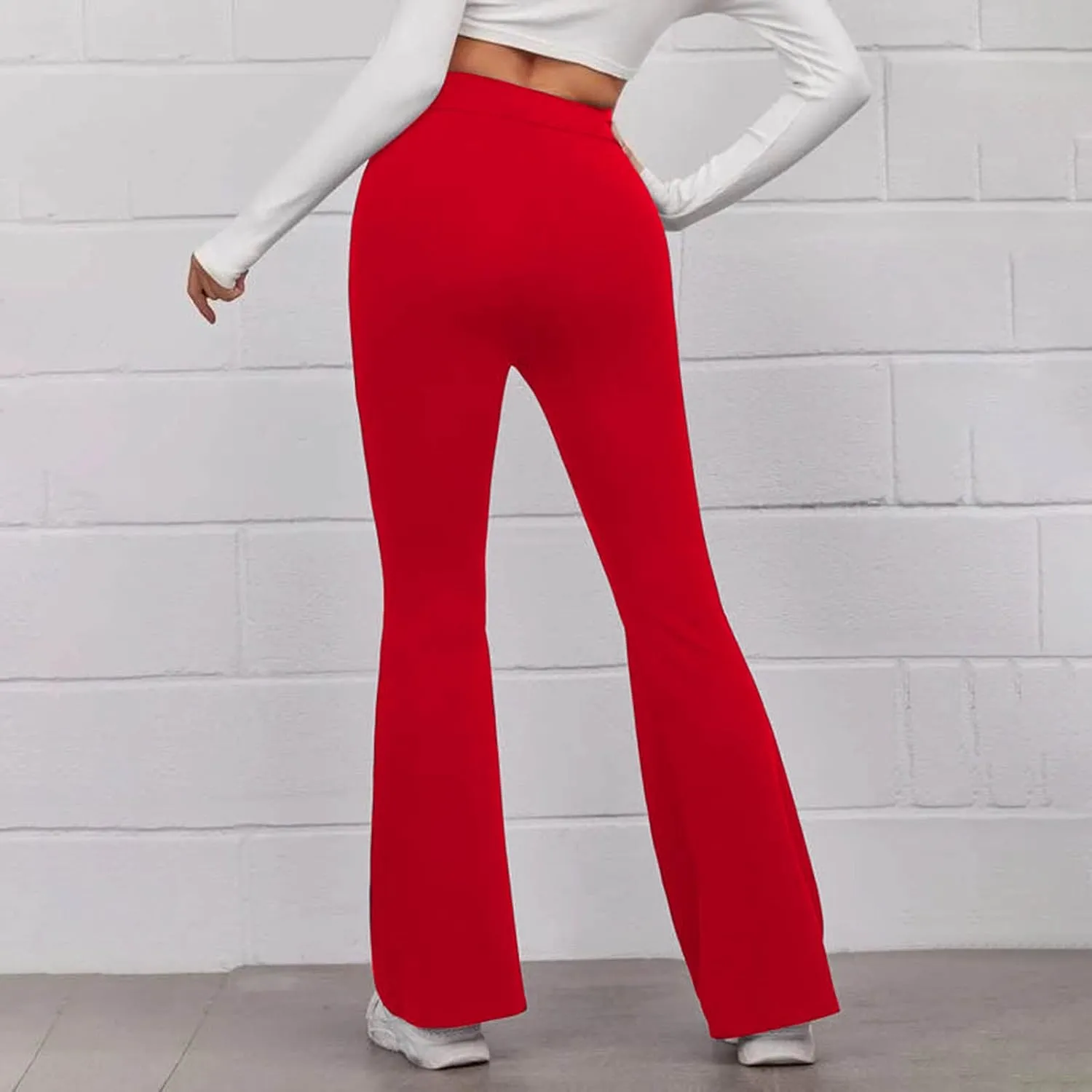 sdbrld Yoga Pants With Pockets For Women High Waist Flare Leggings Workout Crossover Bell Bottom Lounge Leggings for Women