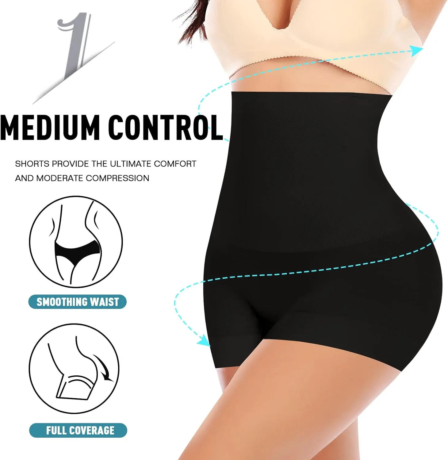 Seamless Shaping Boyshorts Panties for Women Slip Shorts Under Dress Shapewear Shorts Tummy Control Underwear