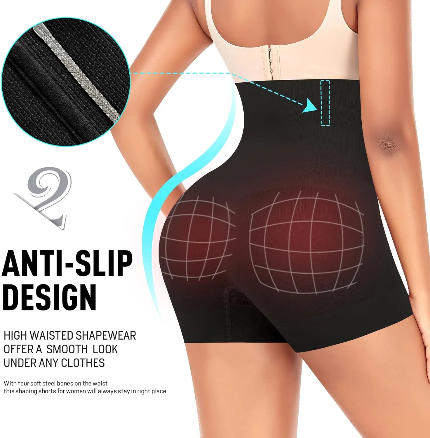 Seamless Shaping Boyshorts Panties for Women Slip Shorts Under Dress Shapewear Shorts Tummy Control Underwear