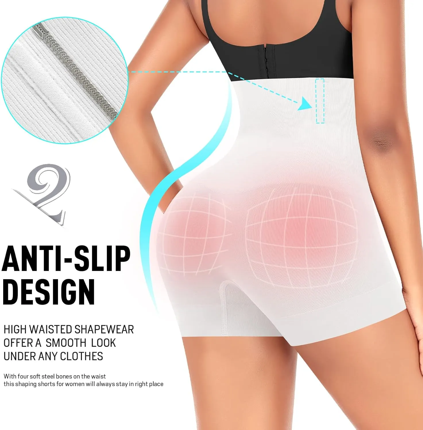 Seamless Slip Shorts for Women Under Dress Shaping Boyshorts Panties Tummy Control Shapewear