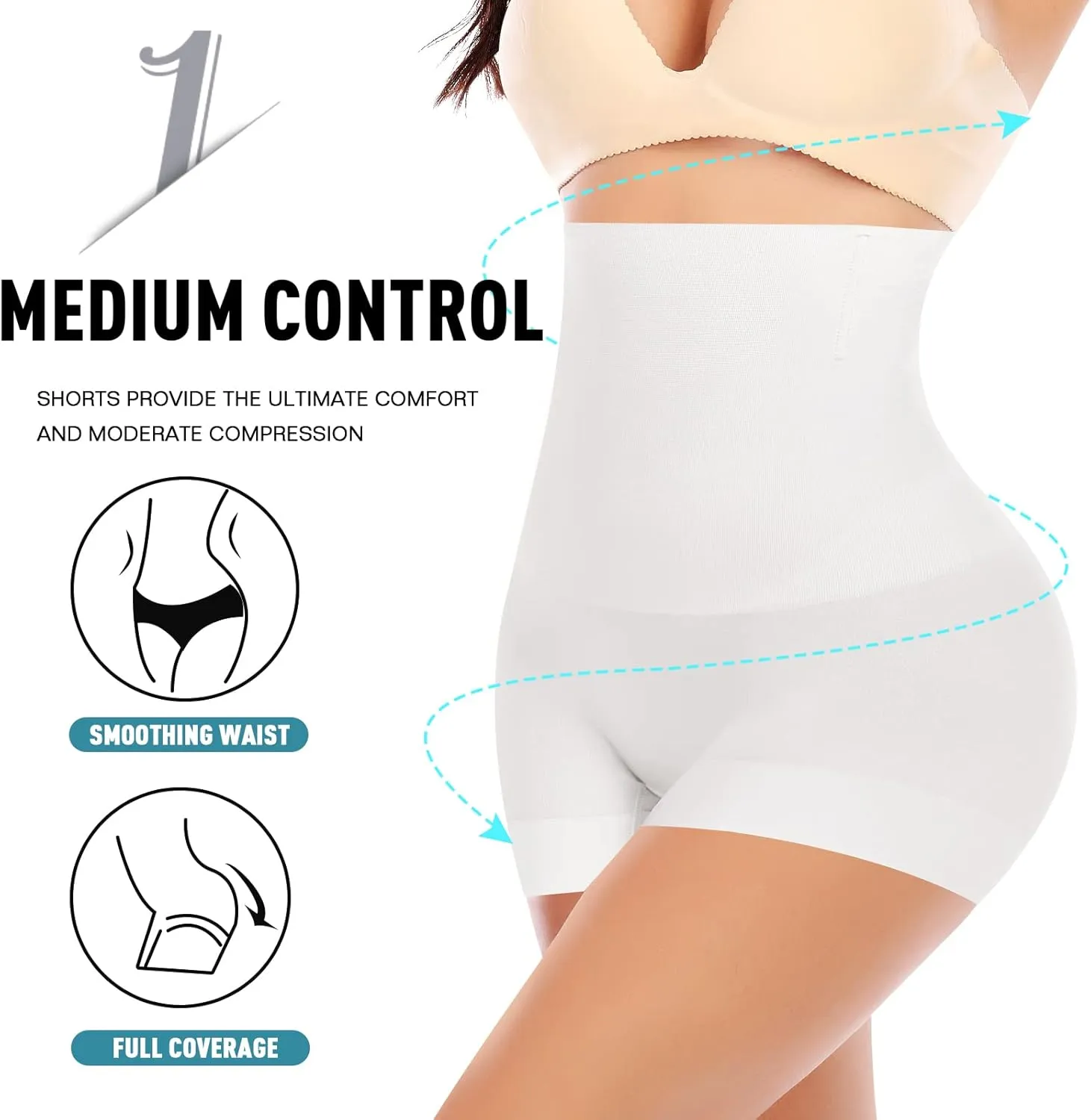 Seamless Slip Shorts for Women Under Dress Shaping Boyshorts Panties Tummy Control Shapewear