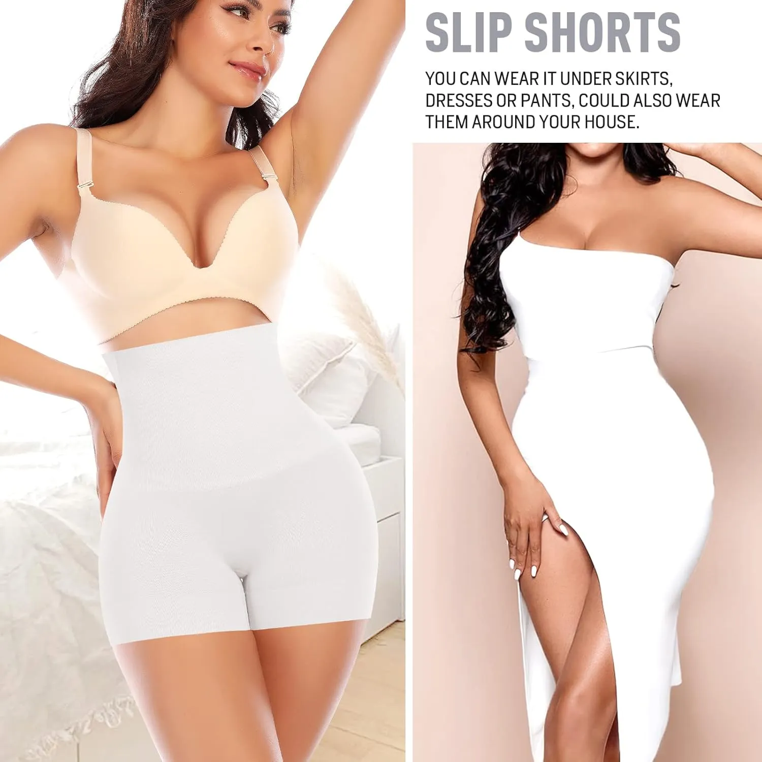 Seamless Slip Shorts for Women Under Dress Shaping Boyshorts Panties Tummy Control Shapewear