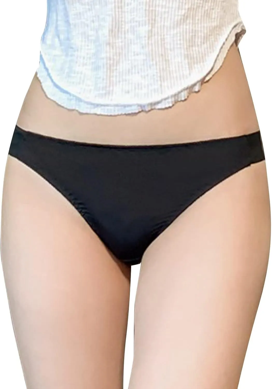 Seamless Underwear for Women Ice Silk Thong No Lines Coverage Low Rise Breathable Stretch Fabric Panties
