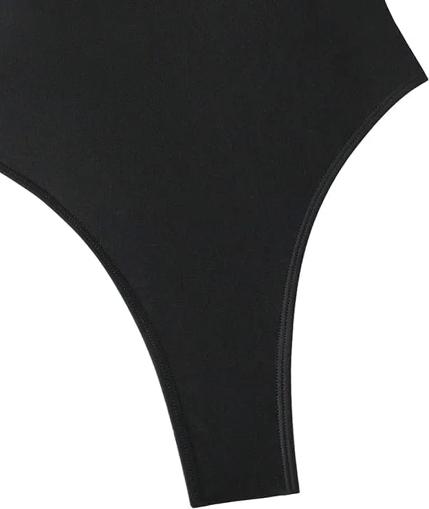 Sexy Backless Cheeky High Cut Leg Thong V Neck Tummy Control One Piece Swimsuit