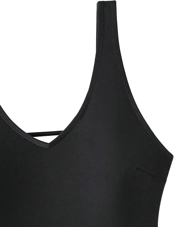 Sexy Backless Cheeky High Cut Leg Thong V Neck Tummy Control One Piece Swimsuit