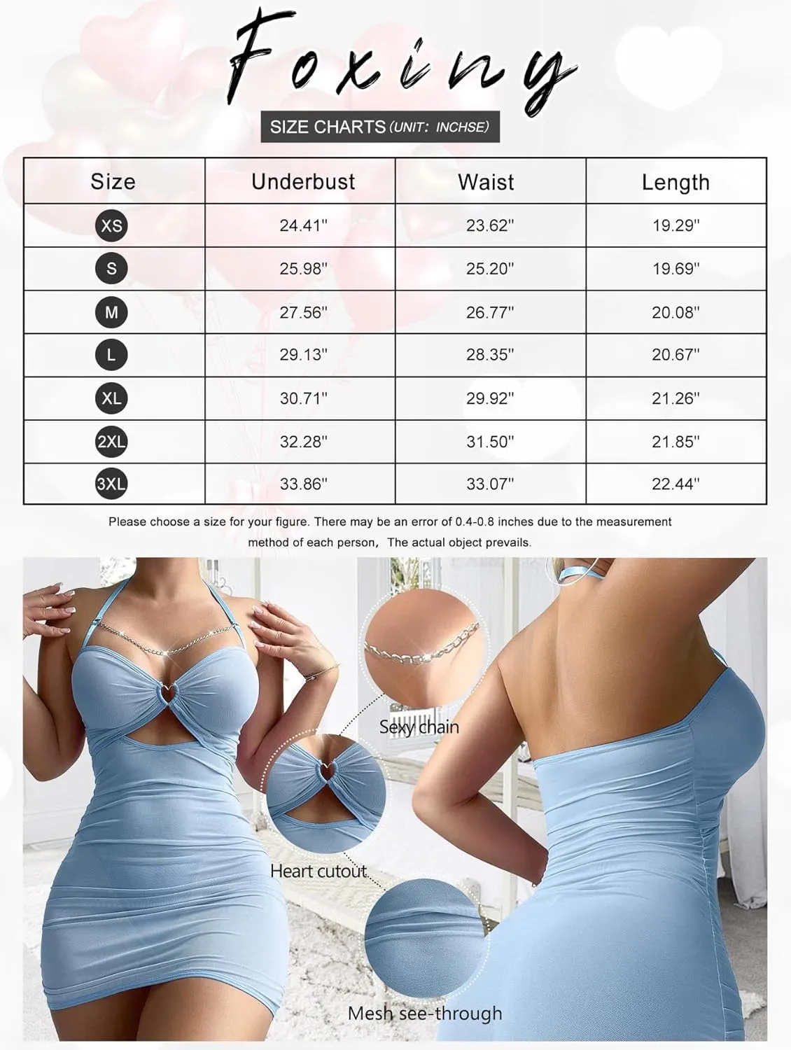 Sexy Chain Sheer Mesh Ruched Bodycon Mini Night Out Club Dress with Thong 2 Piece Outfits
