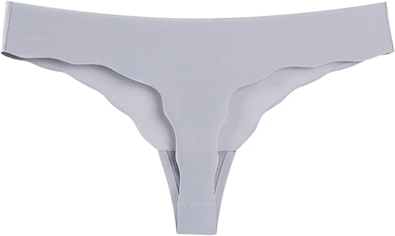 Sexy Underwear for Women Ice Silk Thong Sheer Lace No Line Breathable Design Low Rise Seductive Style Panties
