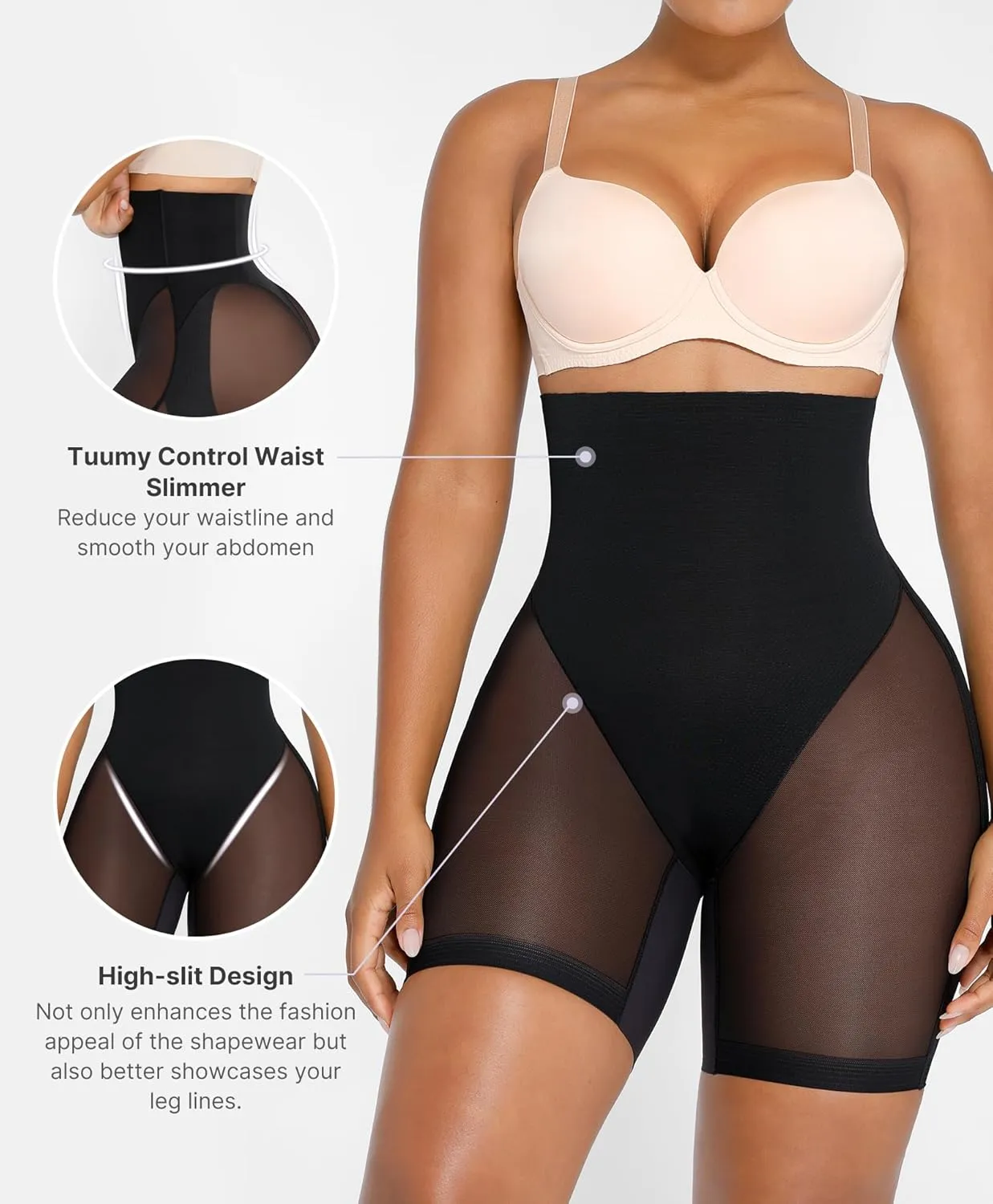 SHAPELLX Butt Lifting Shorts Shapewear Tummy Control High Waist Shaping Cincher Girdle Womens Body Shaper Panties