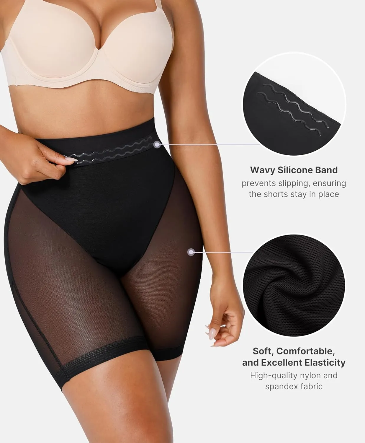 SHAPELLX Butt Lifting Shorts Shapewear Tummy Control High Waist Shaping Cincher Girdle Womens Body Shaper Panties