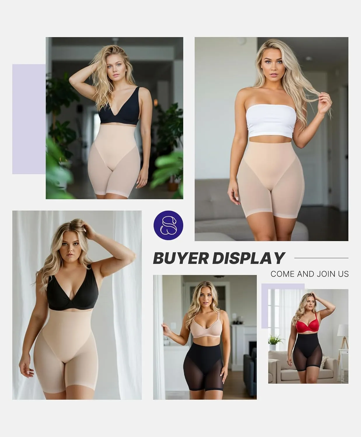 SHAPELLX Butt Lifting Shorts Shapewear Tummy Control High Waist Shaping Cincher Girdle Womens Body Shaper Panties
