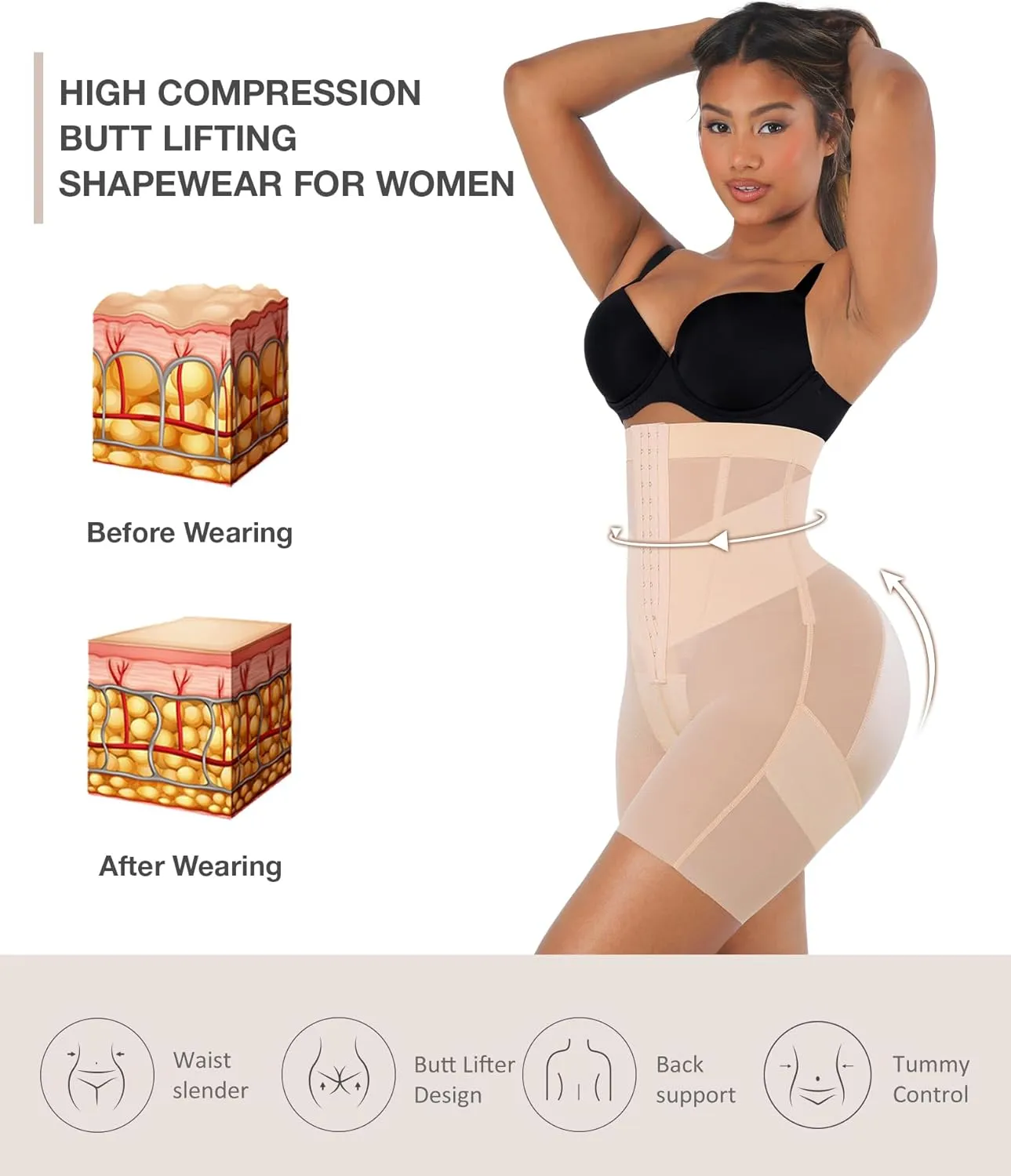 Shapewear Tummy Control Butt Lifting Panties High Waisted Shorts Body Shaper Butt Lifter Girdle for Women