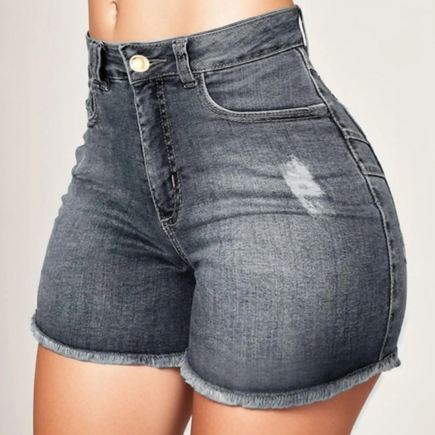 Shorts for Women Jeans Womens High Waisted Stretchy Beach Vacation Fashion Outfits Trendy Plus Size 100% Denim Pants