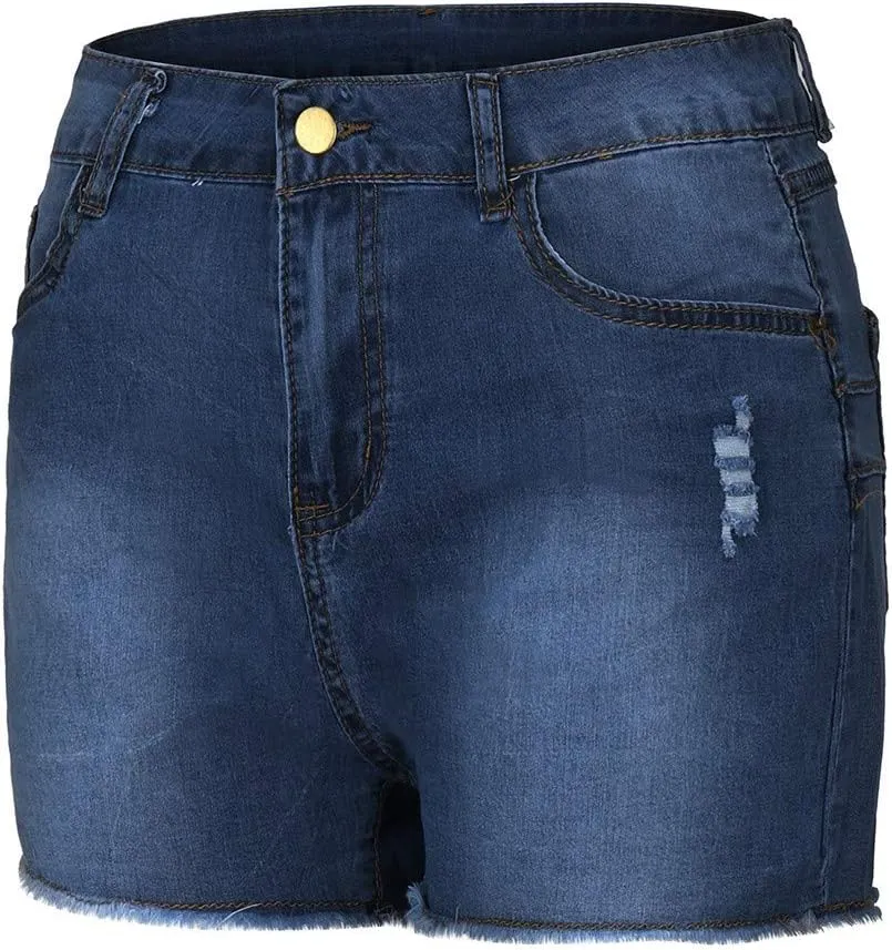 Shorts for Women Jeans Womens High Waisted Stretchy Beach Vacation Fashion Outfits Trendy Plus Size 100% Denim Pants