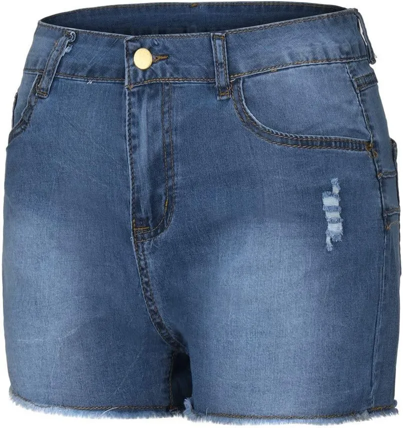 Shorts for Women Jeans Womens High Waisted Stretchy Beach Vacation Fashion Outfits Trendy Plus Size 100% Denim Pants