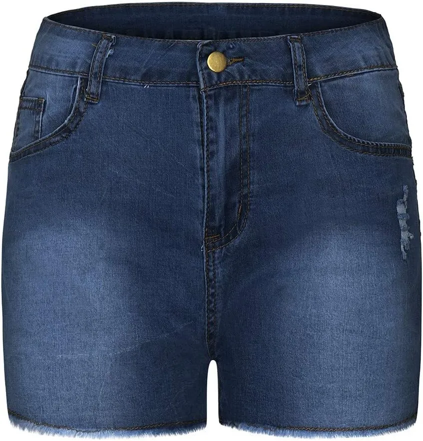 Shorts for Women Jeans Womens High Waisted Stretchy Beach Vacation Fashion Outfits Trendy Plus Size 100% Denim Pants