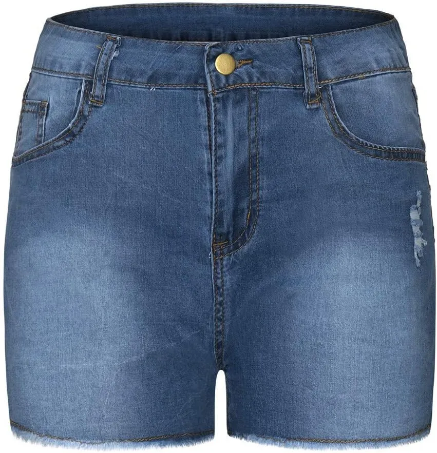 Shorts for Women Jeans Womens High Waisted Stretchy Beach Vacation Fashion Outfits Trendy Plus Size 100% Denim Pants