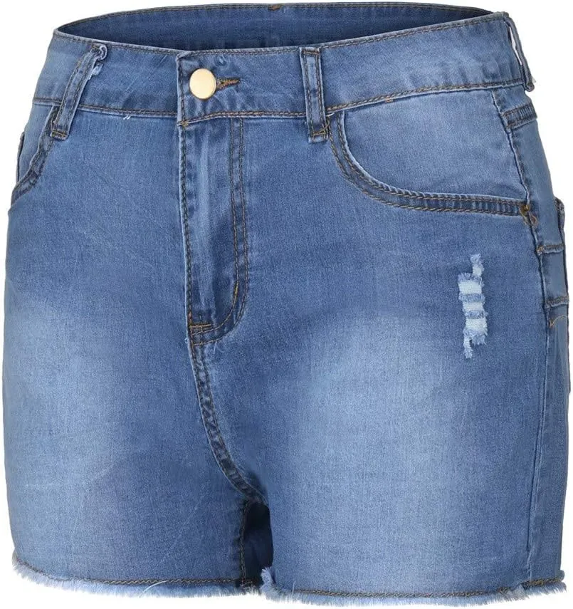 Shorts for Women Jeans Womens High Waisted Stretchy Beach Vacation Fashion Outfits Trendy Plus Size 100% Denim Pants