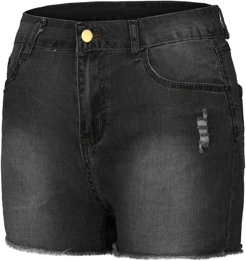 Shorts for Women Jeans Womens High Waisted Stretchy Beach Vacation Fashion Outfits Trendy Plus Size 100% Denim Pants
