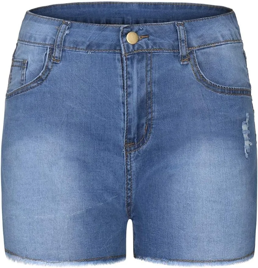 Shorts for Women Jeans Womens High Waisted Stretchy Beach Vacation Fashion Outfits Trendy Plus Size 100% Denim Pants