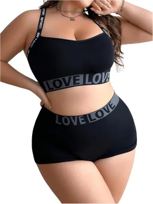 SOLY HUX Plus Size Lingerie for Women Matching Bra and Panty Sets for Curvy Women Bralette and Boyshorts Panties