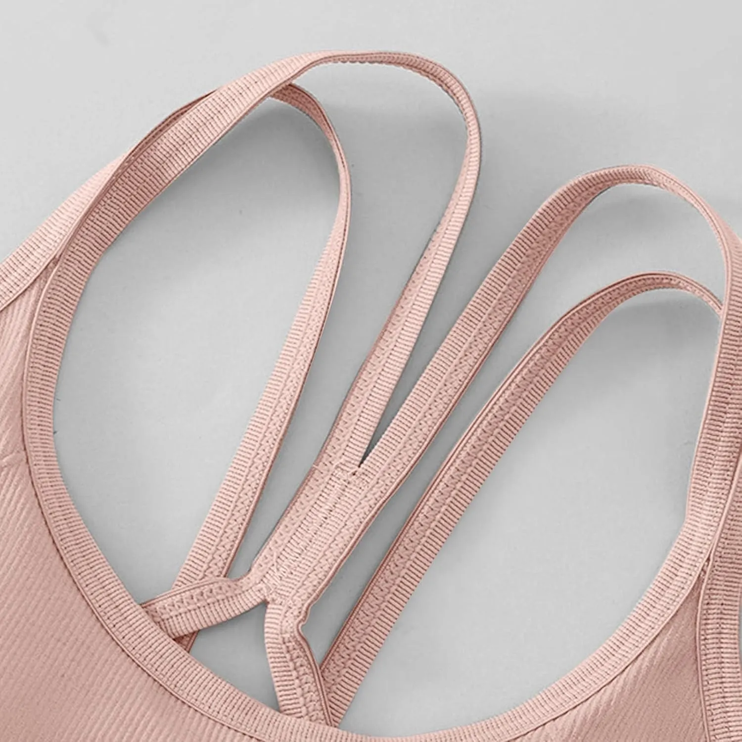 Sports Bra for Women Spaghetti Strap Athletic Bralette Medium Support Yoga Bra Comfy Running Workout Fitness Crop Top