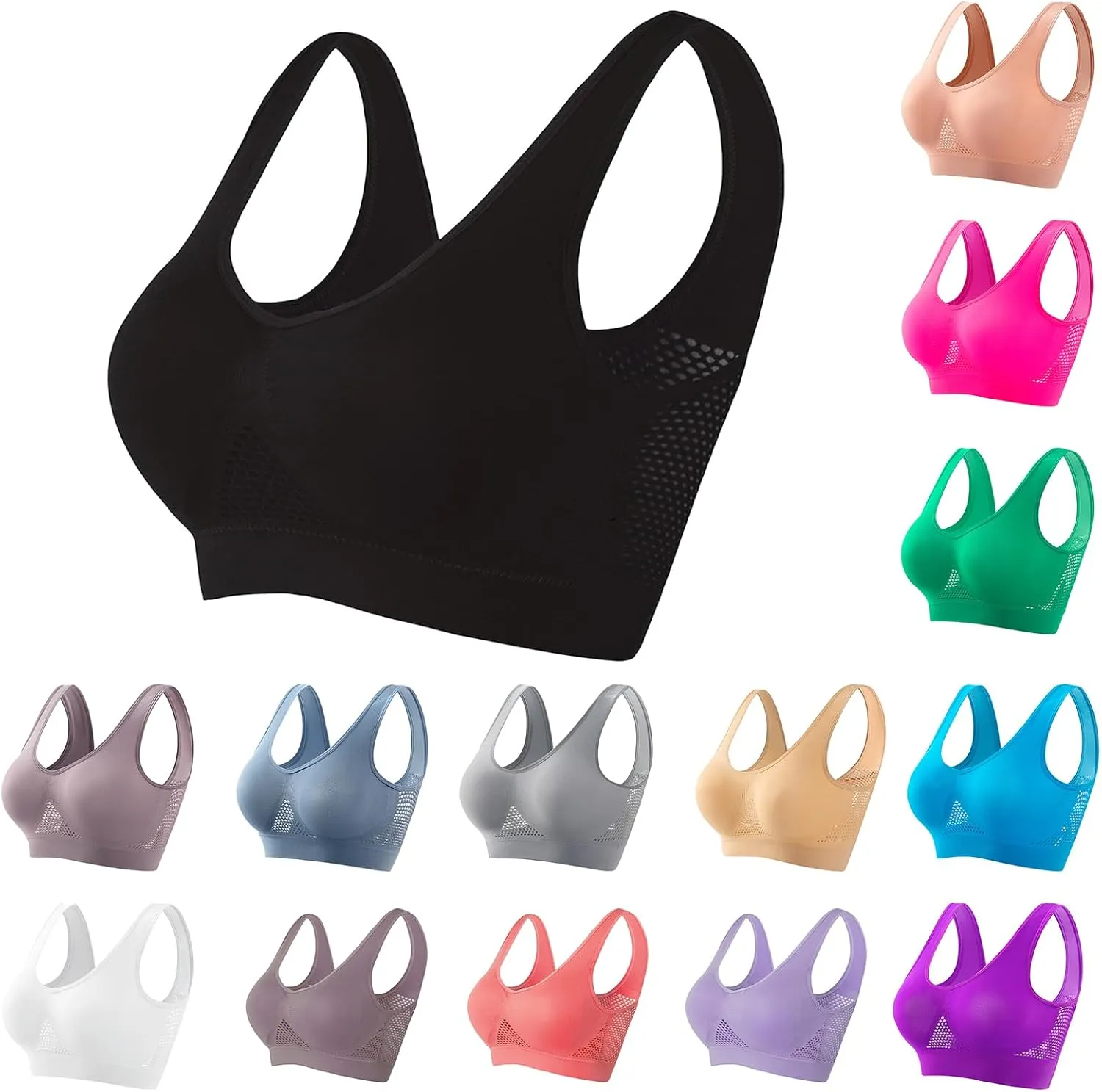 Sports Bras for Women 2025 Cool Liftup Air Bra Summer Ultra-Thin Comfort Mesh Sports Bra Anti-Sagging Breasts Bras