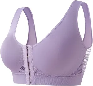 Sports Bras for Women Front Closure Comfort Yoga Tank Top Bra Breathable Stretch Support Fitness Workout Bra Plus Size