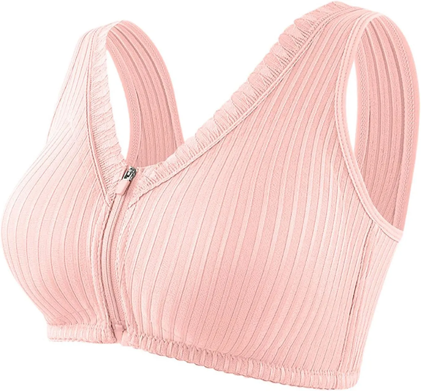 Sports Bras for Women Front Zip Lift Comfort Gym Yoga Tank Top Bra Lightweight Breathable Support Fitness Workout Bra