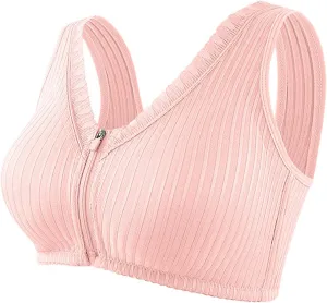 Sports Bras for Women Front Zip Lift Comfort Gym Yoga Tank Top Bra Lightweight Breathable Support Fitness Workout Bra