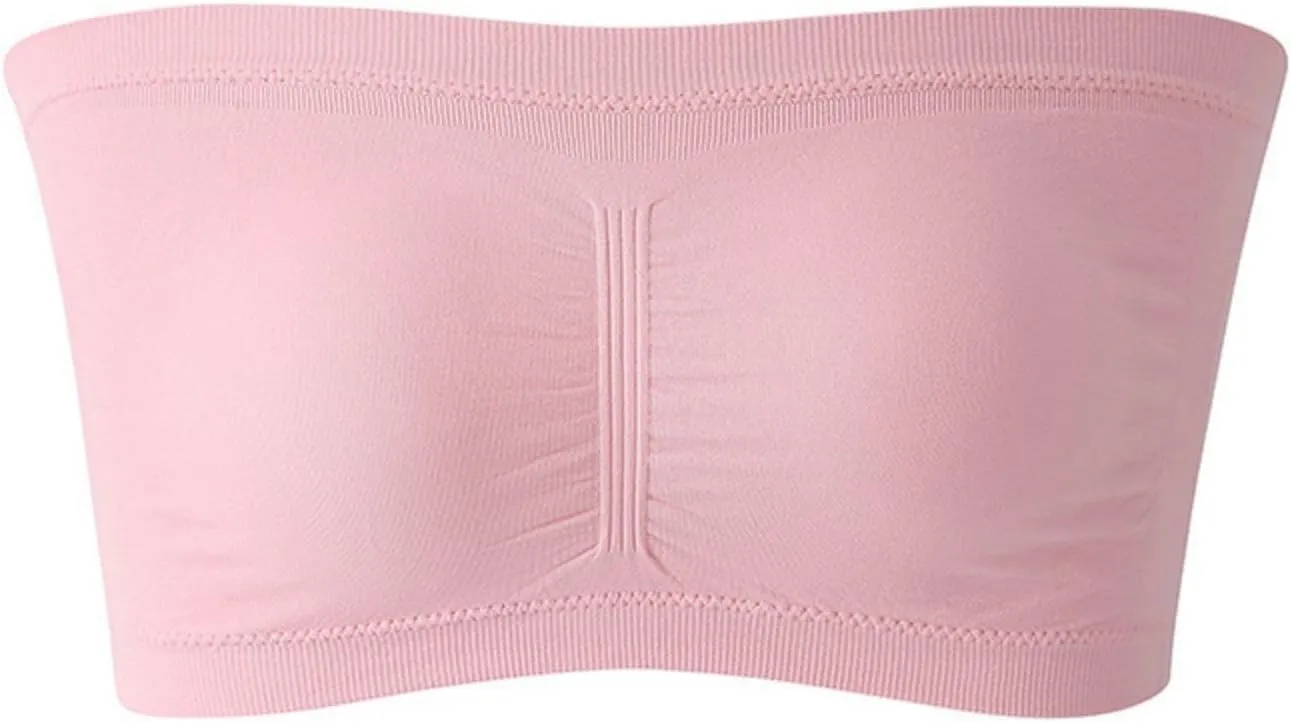 Strapless Bra for Women Wirefree Bandeau Bras Seamless Bralettes Stretchy Chest Wrap Bralettes Yoga Workout Sports Bra