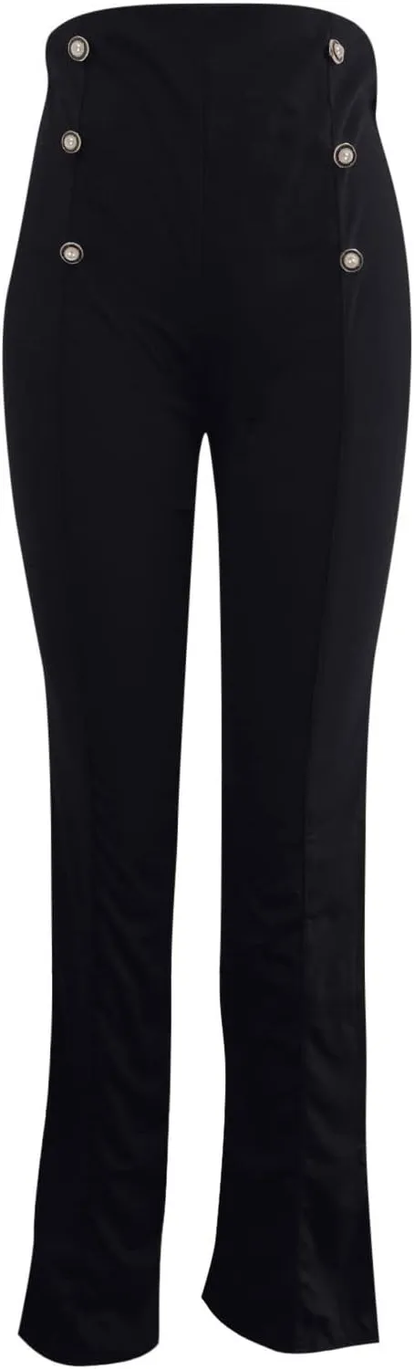Stylish Elastic High Waist Straight Wide Leg Trousers for Womens Casual Lightweight Solid Color Soft Comfortable Button Pants