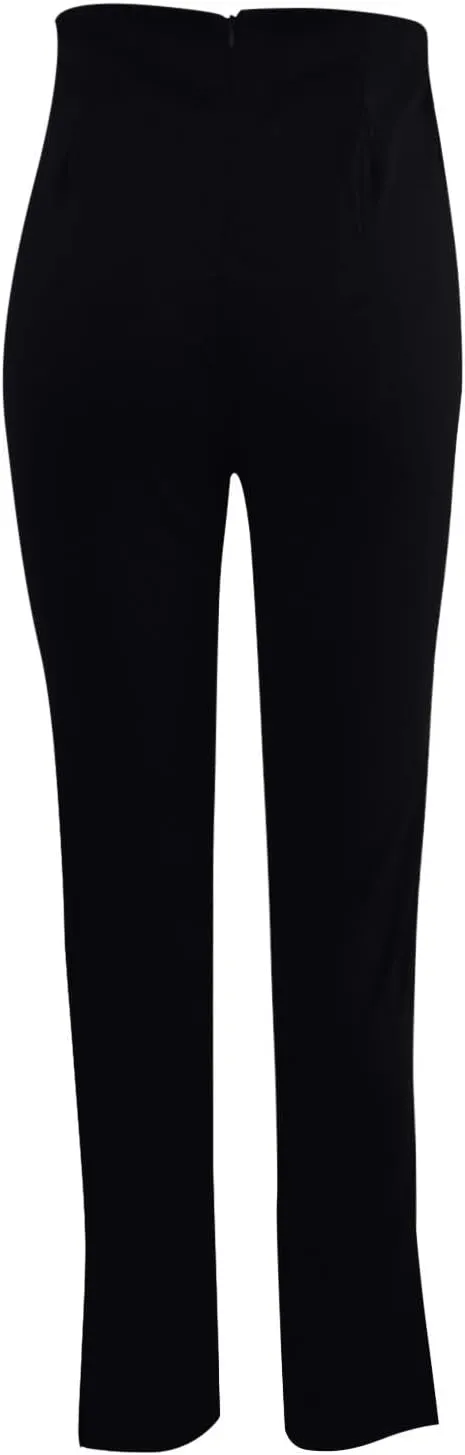 Stylish Elastic High Waist Straight Wide Leg Trousers for Womens Casual Lightweight Solid Color Soft Comfortable Button Pants