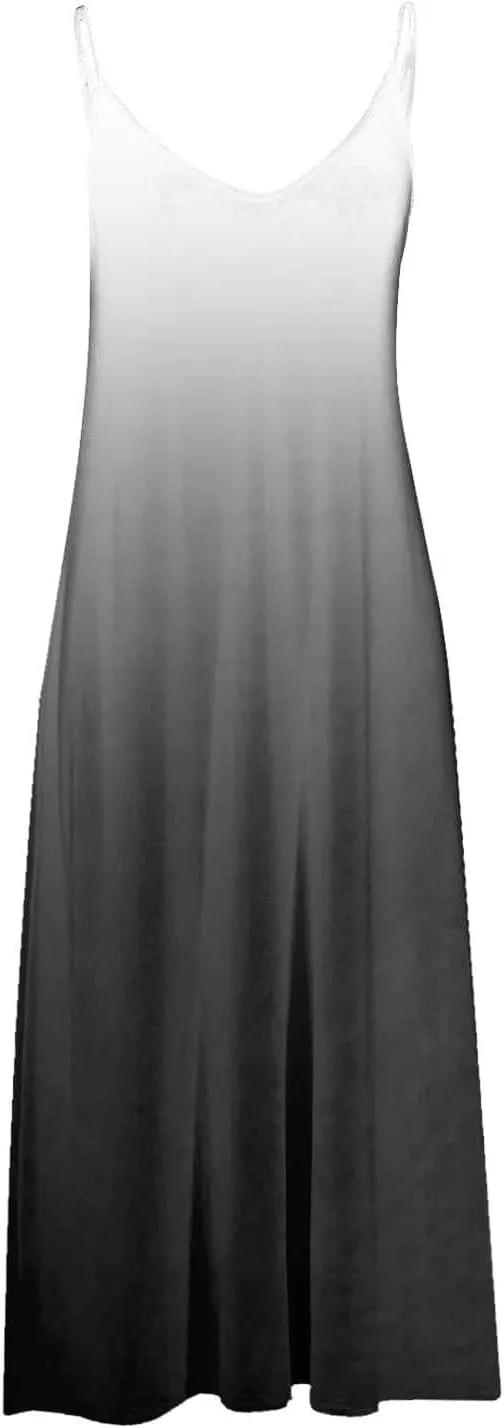 Summer Dresses for Women 2025 Vacation Floral Slip Dress Boho Maxi Sleeveless Dress Casual V Neck Beach Sundresses