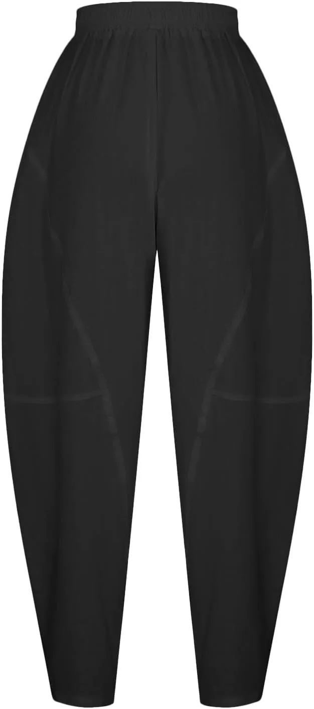Summer Linen Harem Pants Womens Baggy Drop Crotch Boho Wide Leg Lantern Trousers Aladdin Bohemian Beach Yoga Pants