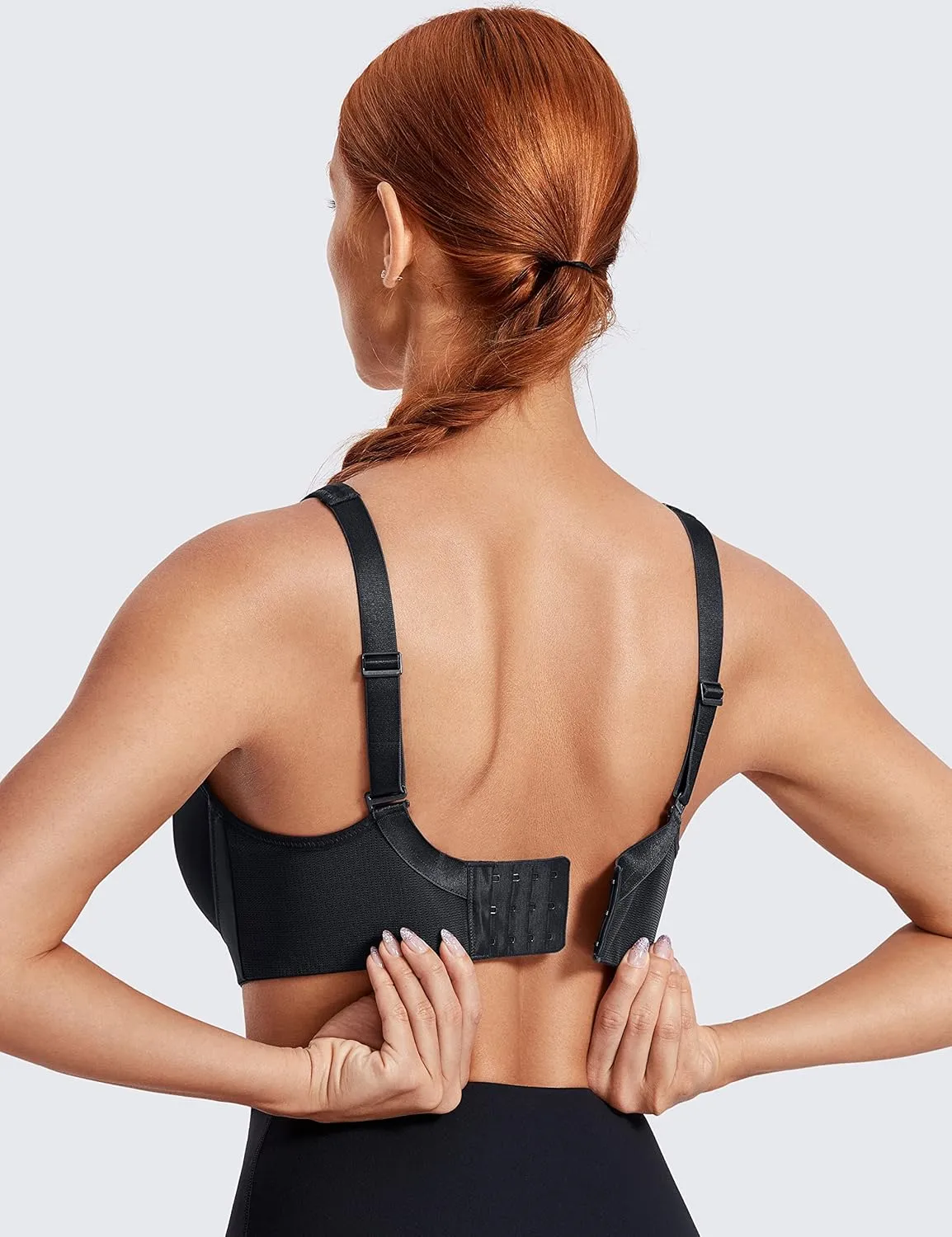 SYROKAN High Impact Sports Bras for Women High Support Front Mesh Panel Running Padded Wireless Bra