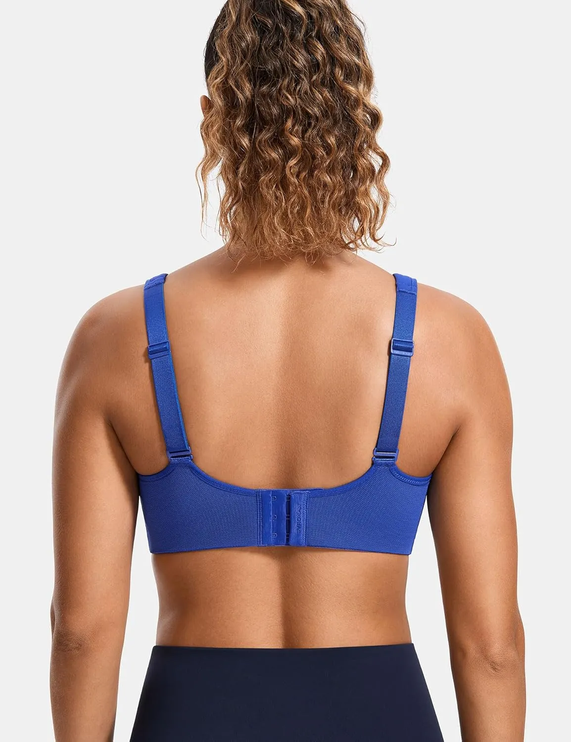SYROKAN High Impact Sports Bras for Women High Support Front Mesh Panel Running Padded Wireless Bra