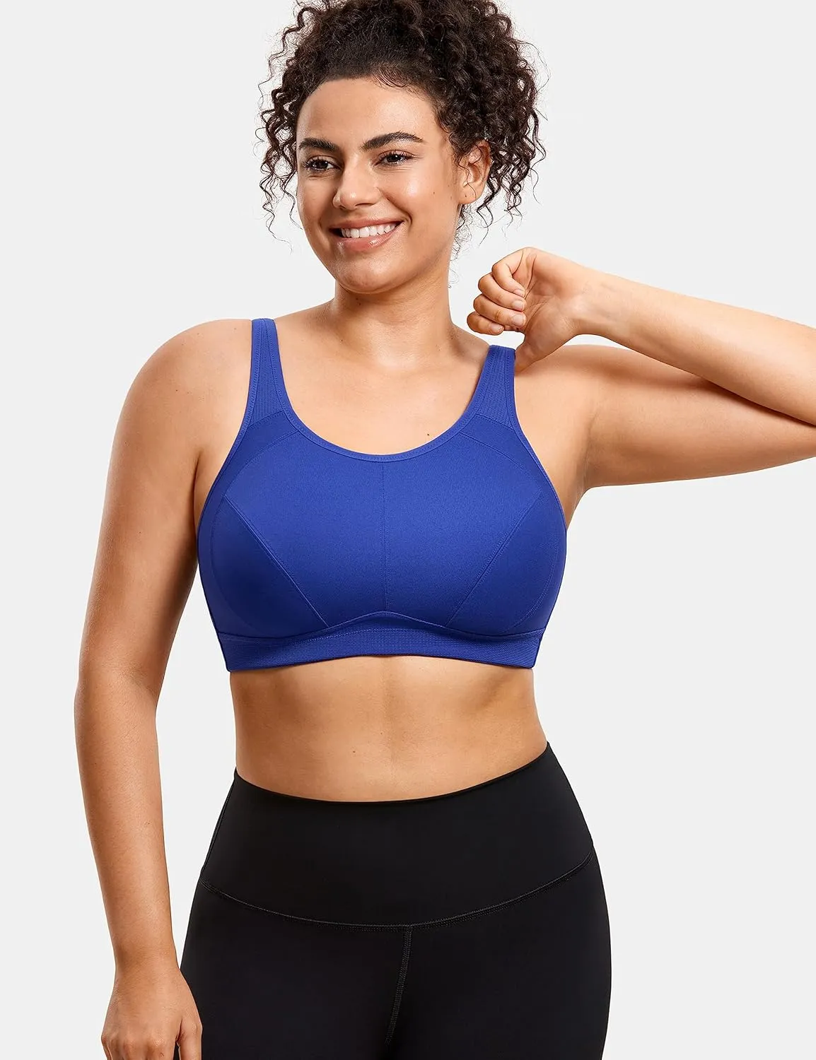 SYROKAN Plus Size Sports Bras for Women High Support Full Coverage High Neck No Padded Wireless Bra