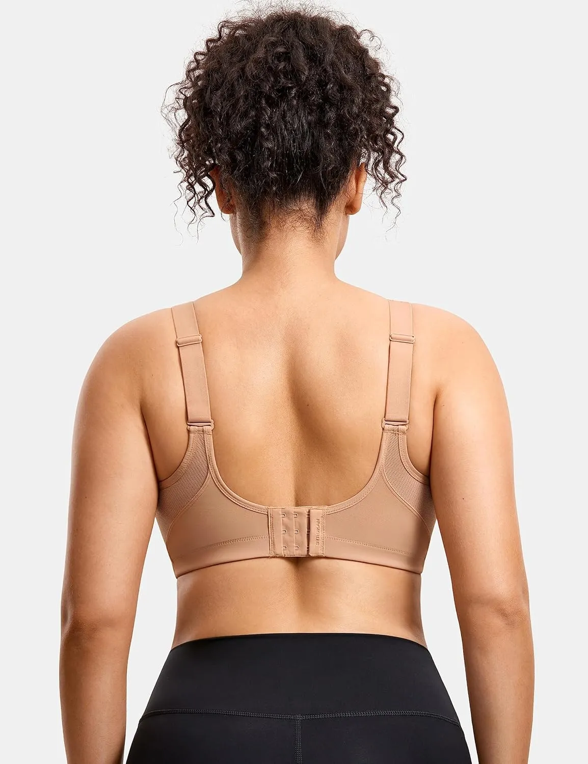 SYROKAN Plus Size Sports Bras for Women High Support Full Coverage High Neck No Padded Wireless Bra