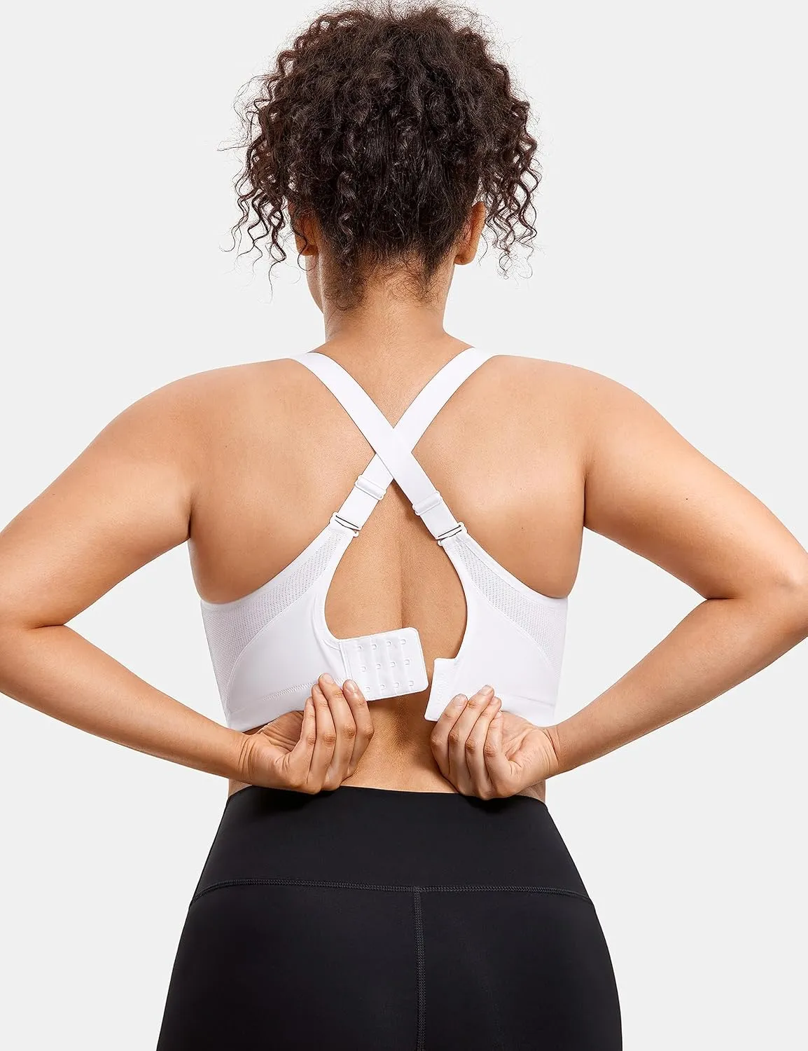 SYROKAN Plus Size Sports Bras for Women High Support Full Coverage High Neck No Padded Wireless Bra