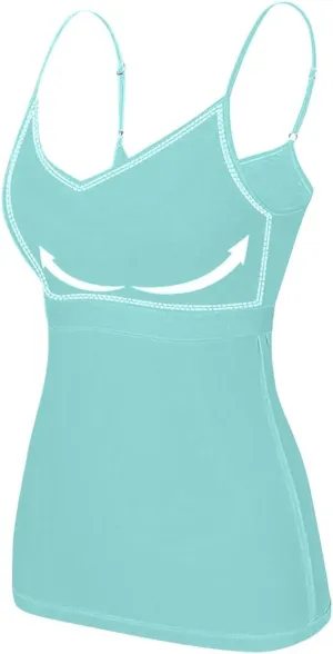 Tank Tops for Women Sexy Adjustable Spaghetti Strap Camisole Fashion Comfy Sleeveless Tops with Built in Padded Bra